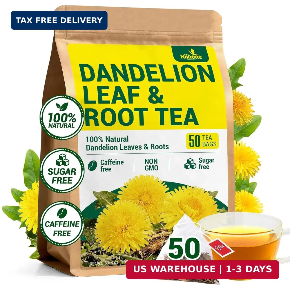 Dandelion Leaf & Root Herbal Tea-Caffeine-free, 50 Teabags | Dandelion Tea Bags