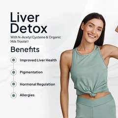 Miduty Liver Detox | Milk Thistle, NAC, Enzymes | Fatty Liver Care | 60 Caps o79