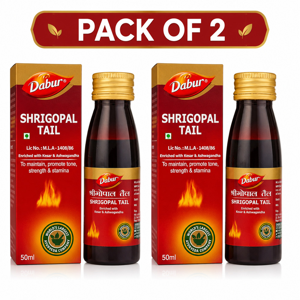 Dabur ShriGopal Tail Strength & Stamina Oil Pack of 2 Ayurvedic Care