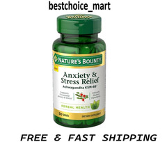 Nature’s Bounty Stress Relief Ashwagandha KSM 66 Tablets, Mood Support, 50 Count