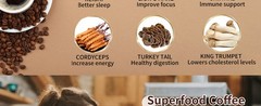 Mushroom Coffee, 6 Adaptogenic Mushrooms (Lion’s Mane, Cordyceps, Turkey Tail &