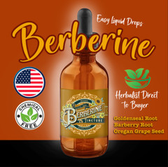 Berberine – Barberry Oregon Grape Goldenseal Extract- EASY Liquid Drops – USA