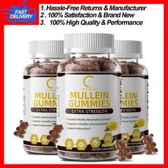 3X Mullein Leaf Gummies 200mg Support Respiratory System Health Lung Cleansing