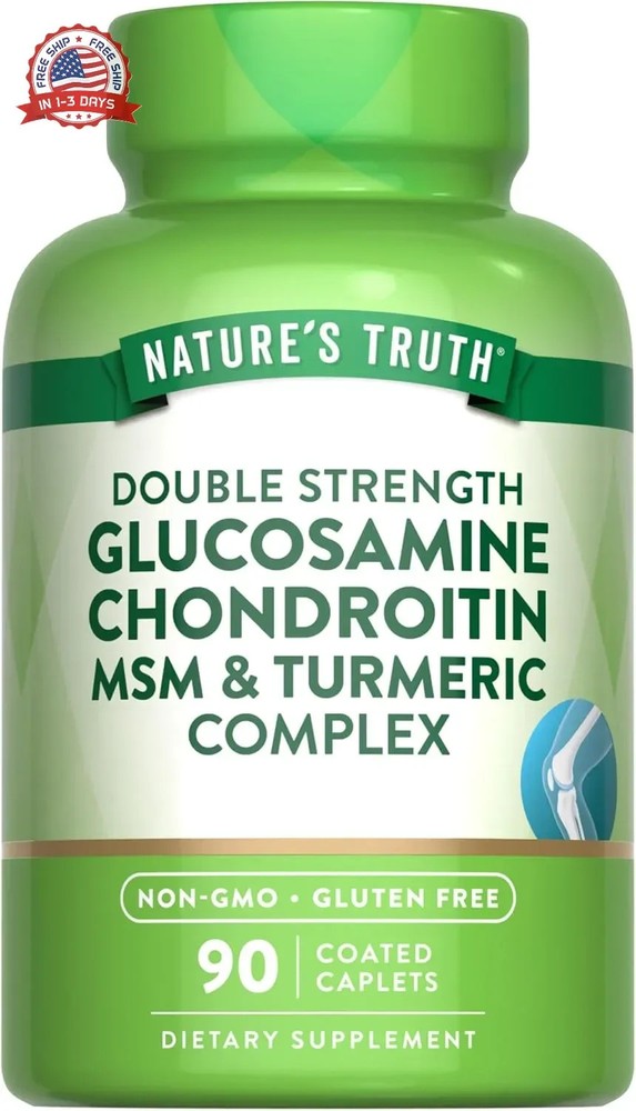 Nature’s Truth Glucosamine Chondroitin MSM Complex | 90 Caplets | with Turmeric