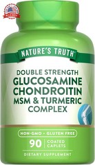 Nature’s Truth Glucosamine Chondroitin MSM Complex | 90 Caplets | with Turmeric