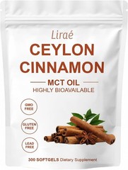 LIRAE Ceylon Cinnamon SoftGels with MCT Oil 300 Count Non-GMO Herbal Extract