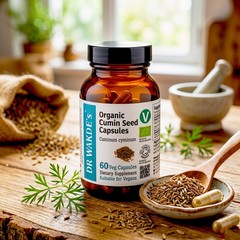DR WAKDE’S Organic Cumin Seed Capsules, Organic | 60 Veg Caps | Ayurvedic Sup…