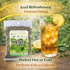 Menta seca (hojas de menta seca) 4 onzas |% 100 natural, sin OMG, sin gluten, me
