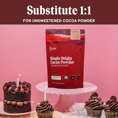 Organic Cacao Powder 8oz Unsweetened Non-Alkalized Raw Cocoa Baking Substitute
