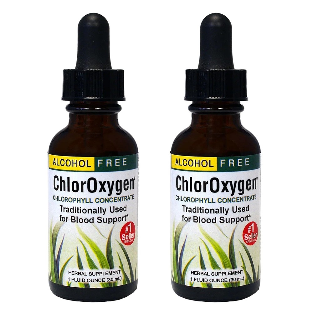 Herbs Etc. ChlorOxygen Chlorophyll Concentrate Liquid, 1 fl oz, 2 Pack