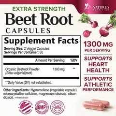 Beet Root Capsules 1300mg Beetroot Powder Extract