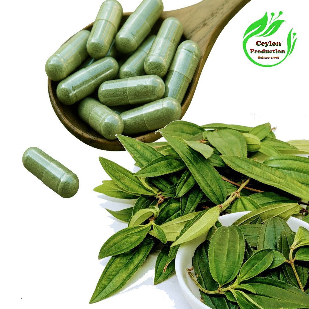 Liver Plant Leaves Capsules(600mg) Dried Organic Osbeckia octandra Heen bovitiya