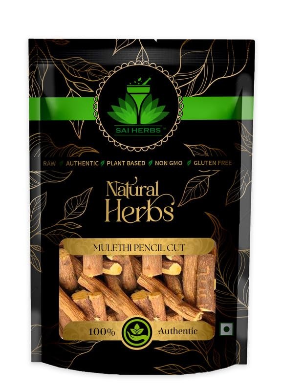 Sai Herbs Mulethi Sticks 50g | Organic Licorice for Cough & Throat