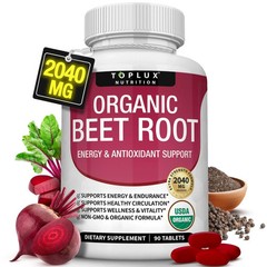 3PCS Beet Root Capsules 2040 Mg Organic Beetroot Powder Extract + Black Pepper