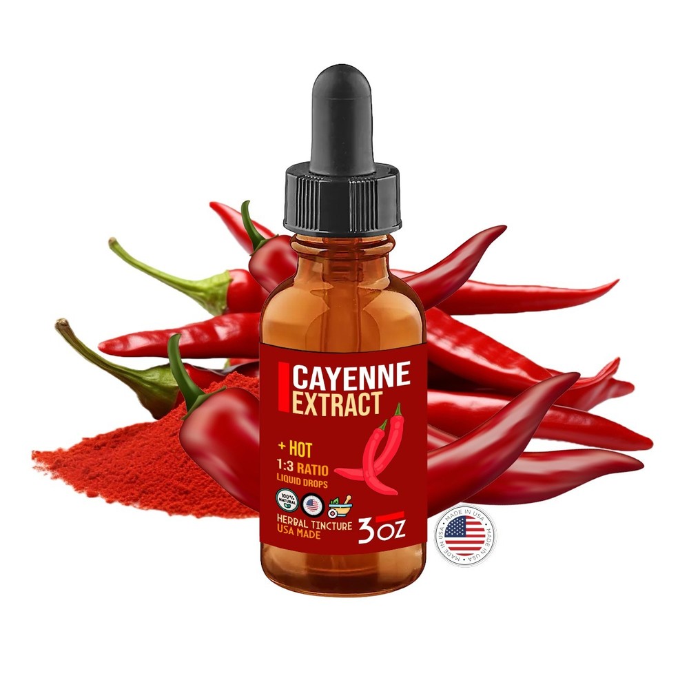 Cayenne Pepper Liquid Drops – Cayenne Extract / Tincture – DLX – USA