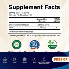 Digestive Support with 10 Billion Bifidobacterium Bifidum – Gluten-Free Capsules