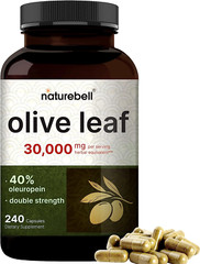 NatureBell Olive Leaf Extract 30000Mg 240 Capsules Immune & Heart Health Non-Gmo
