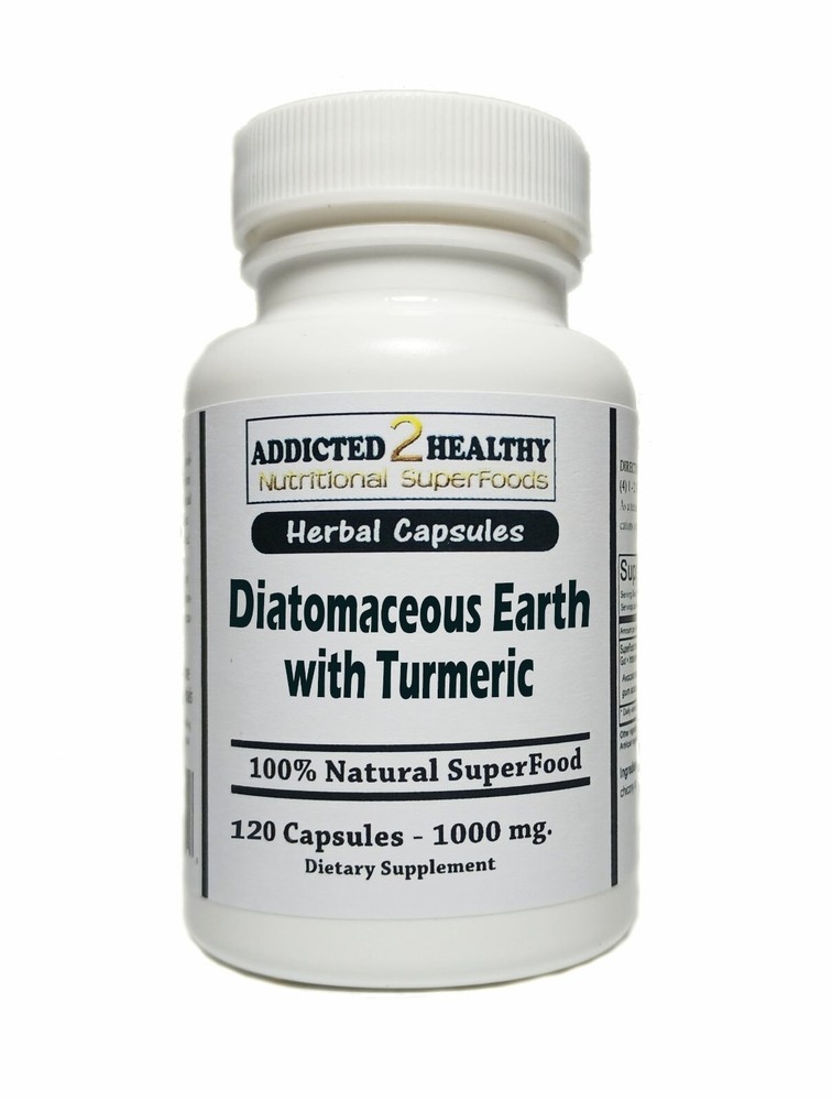 120 Diatomaceous Earth with Turmeric Capsules – Joint Pain, Detox, Antioxidants