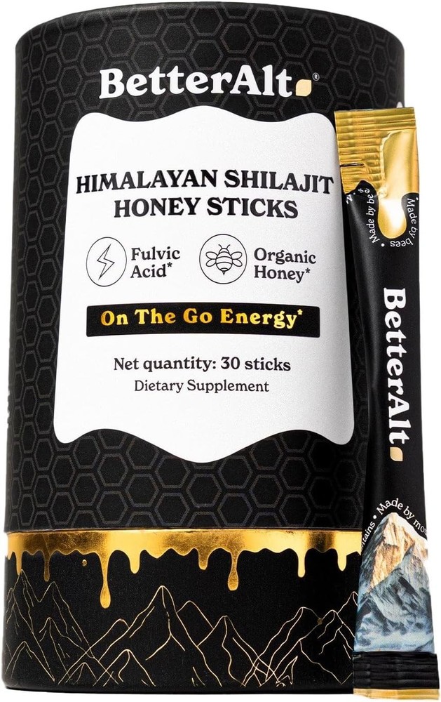 Better Alt Pure Himalayan Shilajit Sticks with Organic Honey, Saffron | Easy…