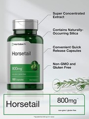 Horsetail Capsules 800mg | 180 Count | Non-GMO, Gluten Free Herb | by Horbaach