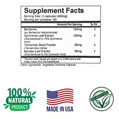 BLOOD GLUCOSE CONTROL120 Capsules Healthy Blood Sugar Levels, Biomedical Formula