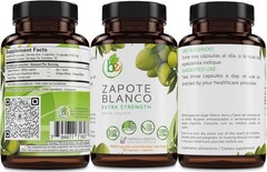 Zapote Blanco(White)90 Capsules(1500 mg per Serving)Reinforced w/Garlic,Hawthorn