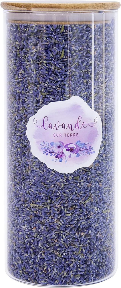 8 Cups Lavender in Large Glass Bottle, Highland Dried Lavender Flower Buds,