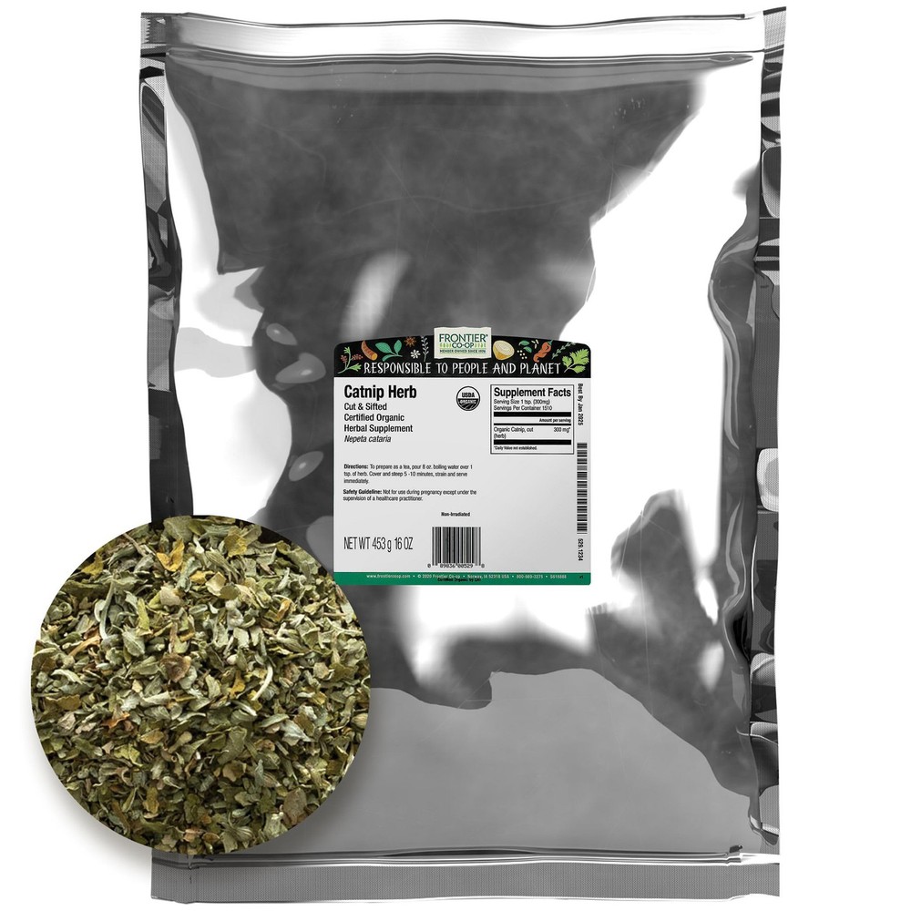 16 Fl Oz Organic Catnip Leaf for Cats and Herbal Tea Blends Sustainable Bulk