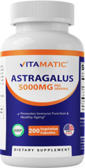 Vitamatic Astragalus Capsules 5000mg Supplement – 200 Count