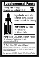 Lemon Balm Extract Organic Lemon Balm Tincture Melissa officinalis 2oz Pure