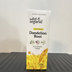 Wild & Organic Dandelion Root Extract Liquid Drops Alcohol-Free Vegan 4 fl oz