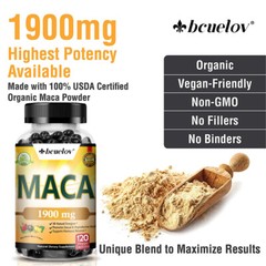 Maca Capsules Potency Adult Vitamins Testosterone Booster