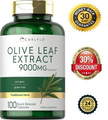 Olive Leaf Extract Capsules | 9000Mg | 100 Count | Non-Gmo, Gluten Free | High P