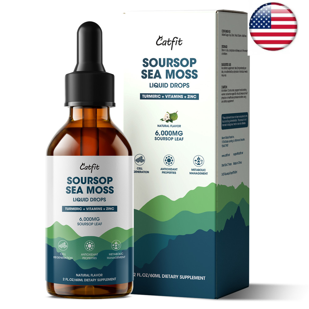 Soursop Bitters Liquid Drops With Sea Moss, Turmeric, Black Pepper 60ml
