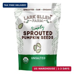 Lark Ellen Farm Organic Sprouted Pumpkin Seeds, Unsalted, 14 oz (1-Pack) | Raw s