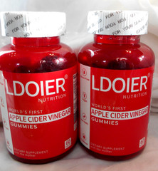 2 PACK Ldoier Organic Apple Cider Vinegar Gummies 60 Count Exp 27 Vegan GlutenFr