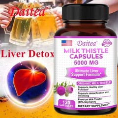 Organic Milk Thistle Extract Capsules Liver Support Detox Supplement