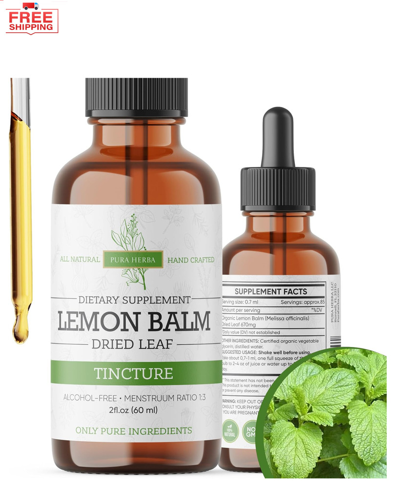 Lemon Balm Tincture – Alcohol-Free | Melissa Officinalis Liquid Extract | Natura