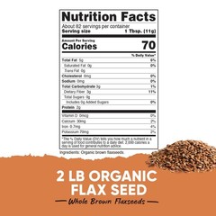 Organic Whole Brown Flaxseeds 2 lbs – USDA Certified, Vegan, Non-GMO, Gluten-Fre