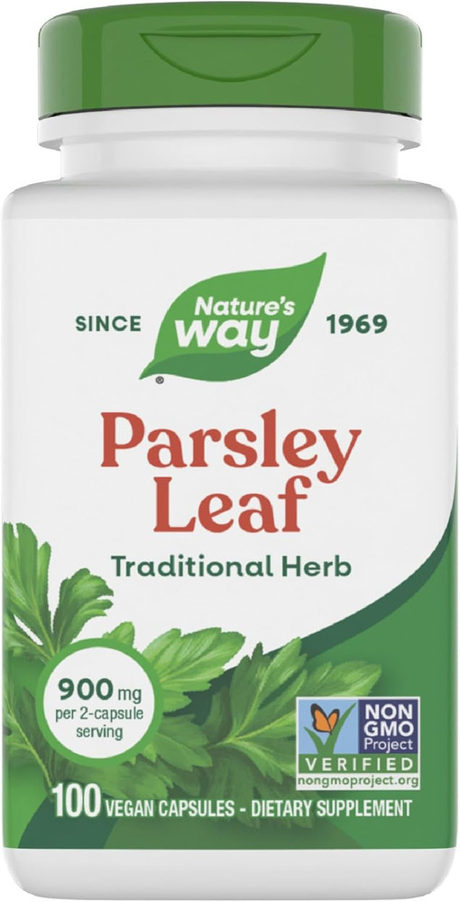 Premium Herbal Parsley Leaf Provides Chlorophyll, 100 Vegan Capsules