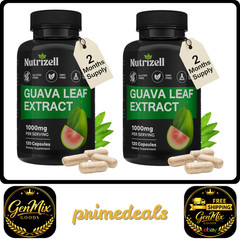 2 Pack Guava Leaf Extract 1000mg with Bitter Melon 120 Veg Capsules Non-GMO