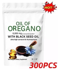Premium Oregano Oil 6000mg 300gels Contains Carvacrol and Thymoquinone