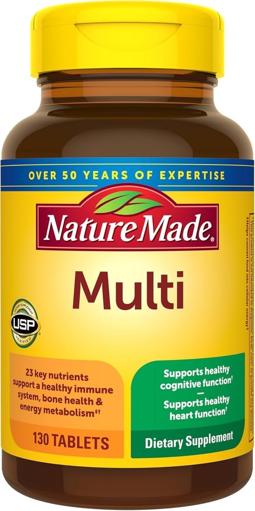 Nature Made Multivitamin with Iron 130 Tablets Daily Adult Vitamin Supplement