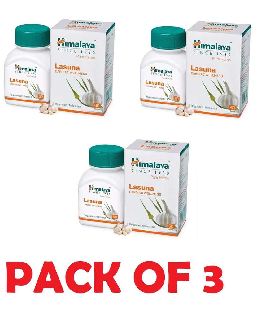 Himalaya Lasuna 60 Tabs x3 – Natural Cholesterol Care | Ayurvedic Heart Health