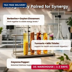 Berberine Supplement with Ceylon Cinnamon for Daily Wellness Support- 2 Bottles