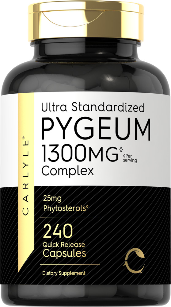 Pygeum 1300mg | 240 Capsules | Non-GMO & Gluten Free Bark Extract | by Carlyle