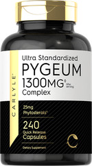 Pygeum 1300mg | 240 Capsules | Non-GMO & Gluten Free Bark Extract | by Carlyle