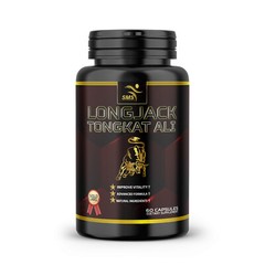 TONGKAT LONGJACK 100% PURE ROOT GRADE ‘A’ EXTRACT 200:1 60 CAPSULES