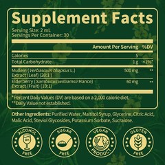 Mullein drops for Lung, Mullein Leaf Extract, Super Concentrated Tincture