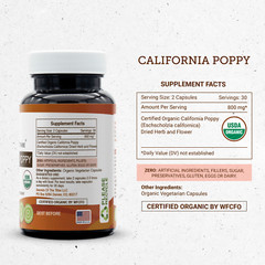 Secrets Of The Tribe California Poppy Capsules, 400 mg